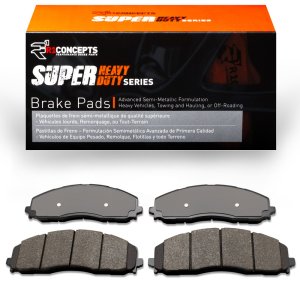 Ford F-350 Super Duty Brake Kit - Front - R1 Concepts - Heavy Duty Pads + DFC Geoperformance Rotors-Drilled & Slotted - `11-`25